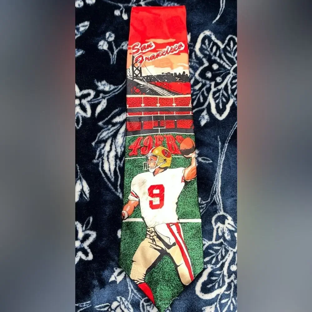 Vintage 90s 100% Silk #9 MVP San Francisco 49ers Tie